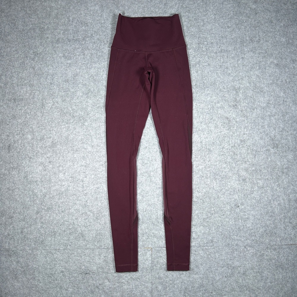 Lululemon Leggings Women 2 Maroon Tight Stuff Tight II Yoga Athletic Gym